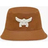 Mcm Essential Logo Bucket Hat In Cognac
