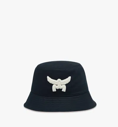Mcm Essential Logo Bucket Hat In Cotton Twill In Blue
