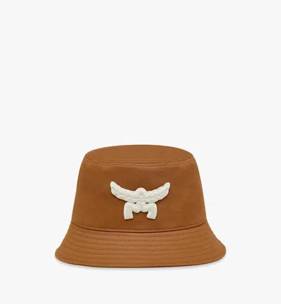 Mcm Essential Logo Bucket Hat In Cotton Twill In Brown