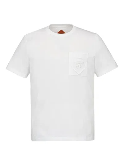 Mcm Essential Logo-pocket T-shirt In White