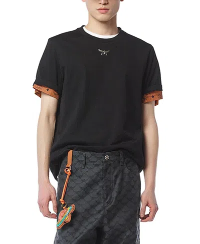 Mcm Essential Logo Print T-shirt In Organic Cotton In Black