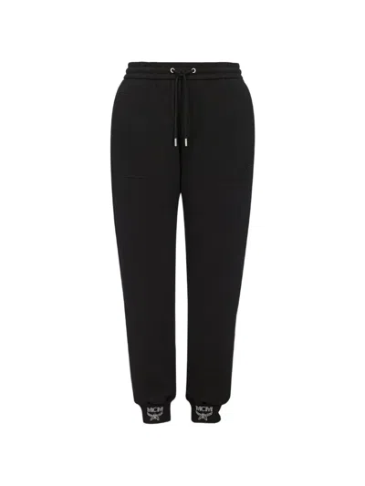 Mcm Essential Logo-embroidered Drawstring Track Pants In Black