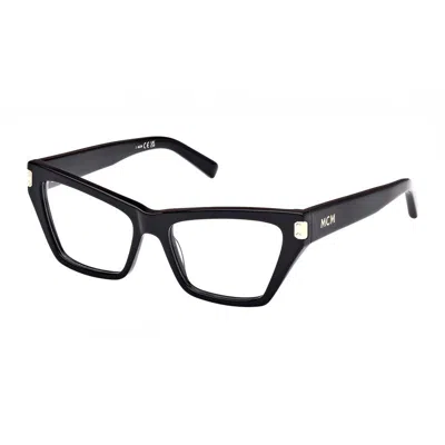 Mcm Eyeglasses Cat Eye Full Rim, Shiny Black Frame And Clear Demo Lenses Lens Mw5005001