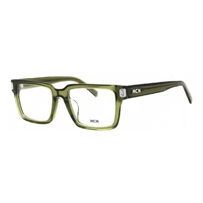 Mcm Eyeglasses Square Full Rim, Grey Frame And Clear Demo Lenses Lens Mw5010-d020 In Green