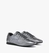 Mcm Federlite Lo Sneakers In Laurel Metallic Leather In Gray