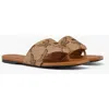 Mcm Flat Sandals In Lauretos Raffia Jacquard