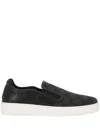 Mcm Canvas And Leather Slip Ons With Contrast Sole