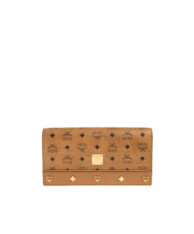 Mcm Flip Wallet In Brown