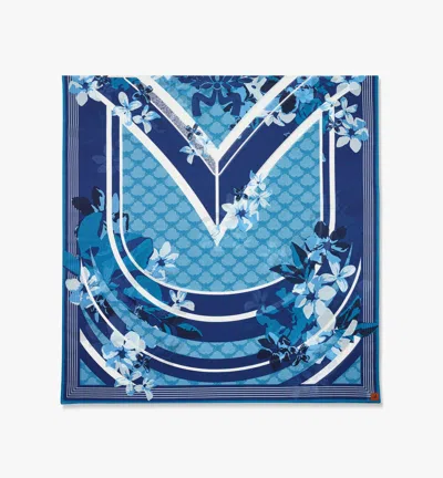 Mcm Floral Monogram Pareo In Blue