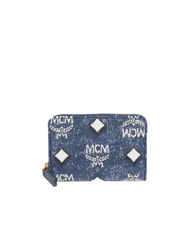 Mcm Flower Purse In Blue