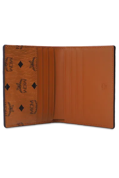 Mcm Folded Wallet With Logo In Brown