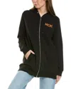 Mcm Women's Black Cotton Embroidered Fringe Logo Zip Up Jacket In Black