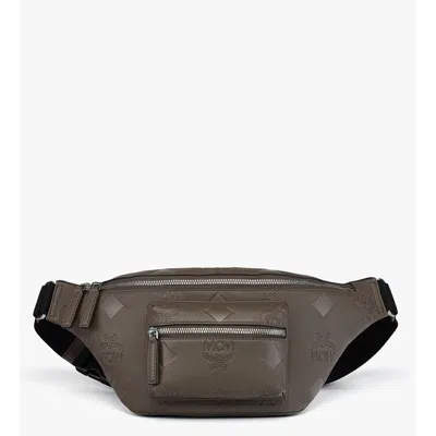 Mcm Fursten Belt Bag In Maxi Monogram Leather In Gray