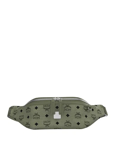 Mcm Fursten Logo Pattern Belt Bag In Green