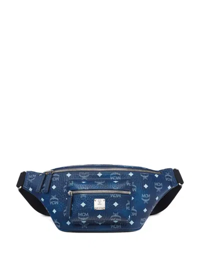 Mcm Fursten Monogram Belt Bag In Blue