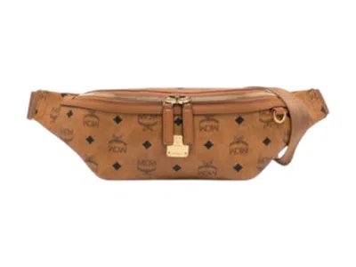 Pre-owned Mcm Fursten Vi Medium Belt Bag In Cognac