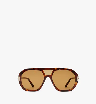 Mcm Geometric Shield Sunglasses In Brown