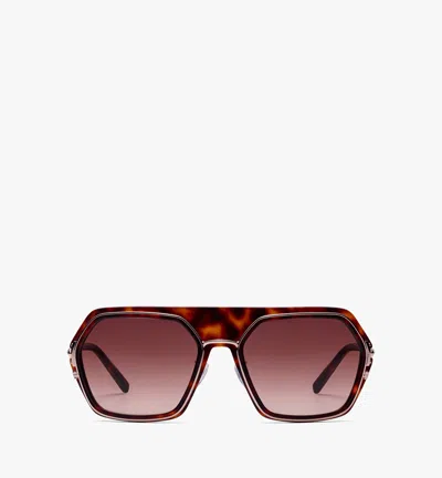 Mcm Geometric Sunglasses In Dark Havana