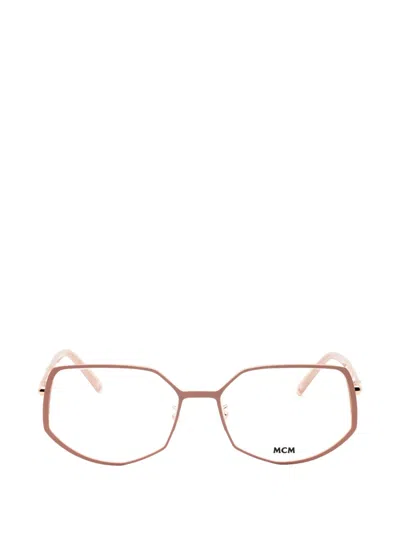 Mcm Geometric-frame Glasses In Gold