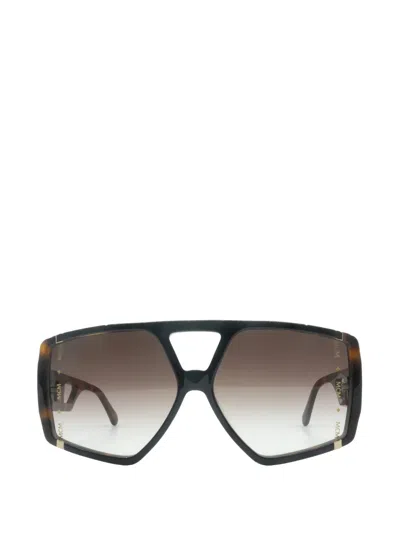 Mcm Geometric-frame Sunglasses In Black