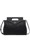 Mcm Soft Diamond Tote In Embossed Leather In Black