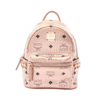 Pre-owned Mcm Gold Coated Canvas Backpack Handbag ()