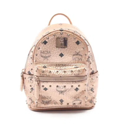 Pre-owned Mcm Gold Leather Backpack Handbag ()