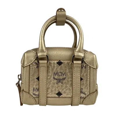 Pre-owned Mcm Gold Leather Handbag Pouch () In Multi