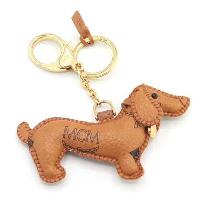 Pre-owned Mcm Gold Leather Metal Keyring () In Multi