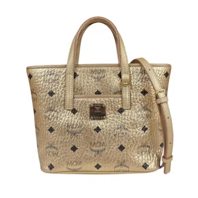 Pre-owned Mcm Gold Leather Shoulder Bag ()
