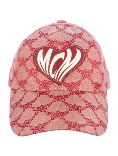 Pre-owned Mcm Graphic Print Baseball Cap In Red