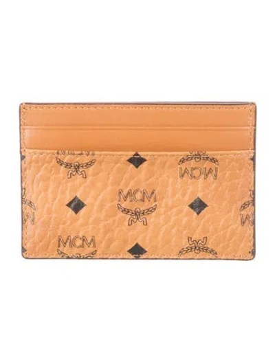 Pre-owned Mcm Graphic Print Card Holder In Brown