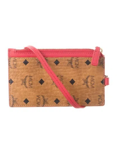 Pre-owned Mcm Graphic Print Card Holder In Brown