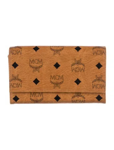 Pre-owned Mcm Graphic Print Continental Wallet In Brown