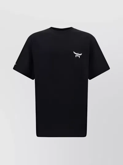 Mcm Graphic Print Cotton T-shirt In Black