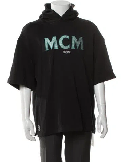 Pre-owned Mcm Graphic Print Crew Neck Hoodie In Black
