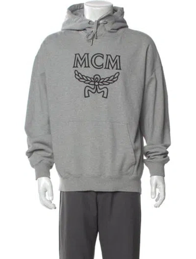 Pre-owned Mcm Graphic Print Crew Neck Hoodie In Gray