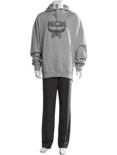 Pre-owned Mcm Graphic Print Crew Neck Hoodie In Grey