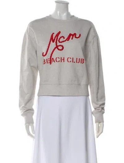 Pre-owned Mcm Graphic Print Crew Neck Sweatshirt In Pink