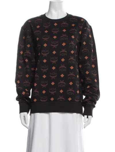 Pre-owned Mcm Graphic Print Crew Neck Sweatshirt W/ Tags In Black