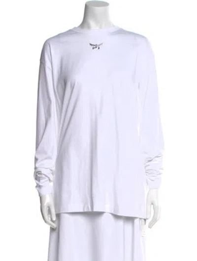 Pre-owned Mcm Graphic Print Crew Neck Sweatshirt W/ Tags In White