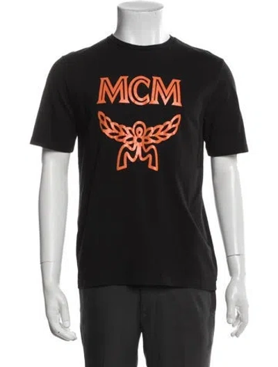 Pre-owned Mcm Graphic Print Crew Neck T-shirt In Black