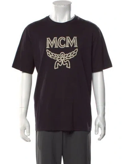 Pre-owned Mcm Graphic Print Crew Neck T-shirt In Black