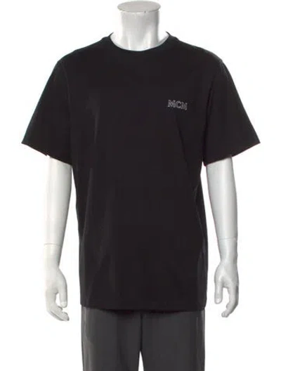 Pre-owned Mcm Graphic Print Crew Neck T-shirt In Black