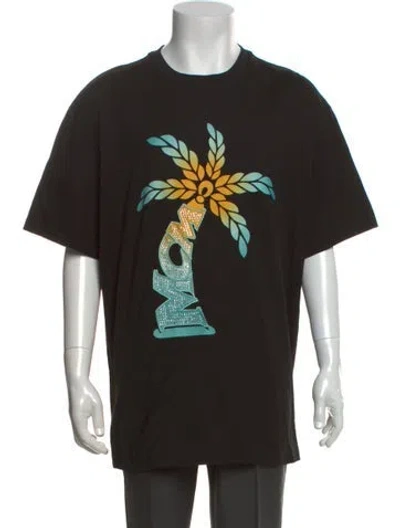 Pre-owned Mcm Graphic Print Crew Neck T-shirt In Black