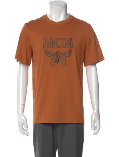 Pre-owned Mcm Graphic Print Crew Neck T-shirt In Brown