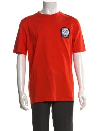 Pre-owned Mcm Graphic Print Crew Neck T-shirt In Orange