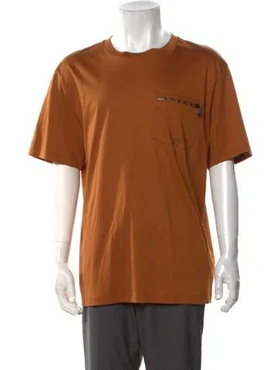 Pre-owned Mcm Graphic Print Crew Neck T-shirt W/ Tags In Brown