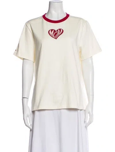 Pre-owned Mcm Graphic Print Crew Neck T-shirt In White