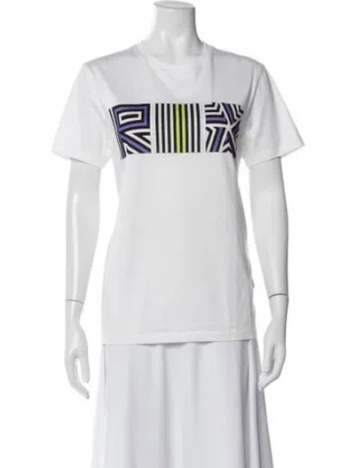 Pre-owned Mcm Graphic Print Crew Neck T-shirt In White